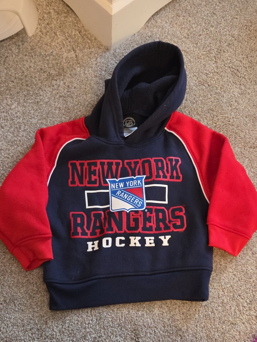 NFL New York Rangers Kids Navy & Red Hoodie